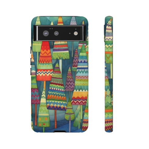 Knitted Christmas Trees - Impact Resistant Phone Case Google Pixel 6 Matte